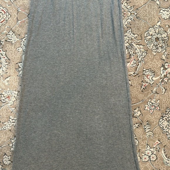 Skims Gray Ribbed cotton Knit racer back long pajama / dress - Picture 7 of 8